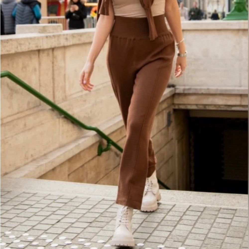 NWT Silk & Salt Luxe Lounge Pants Sweater Knit Pant Chestnut Brown Size XL NEW